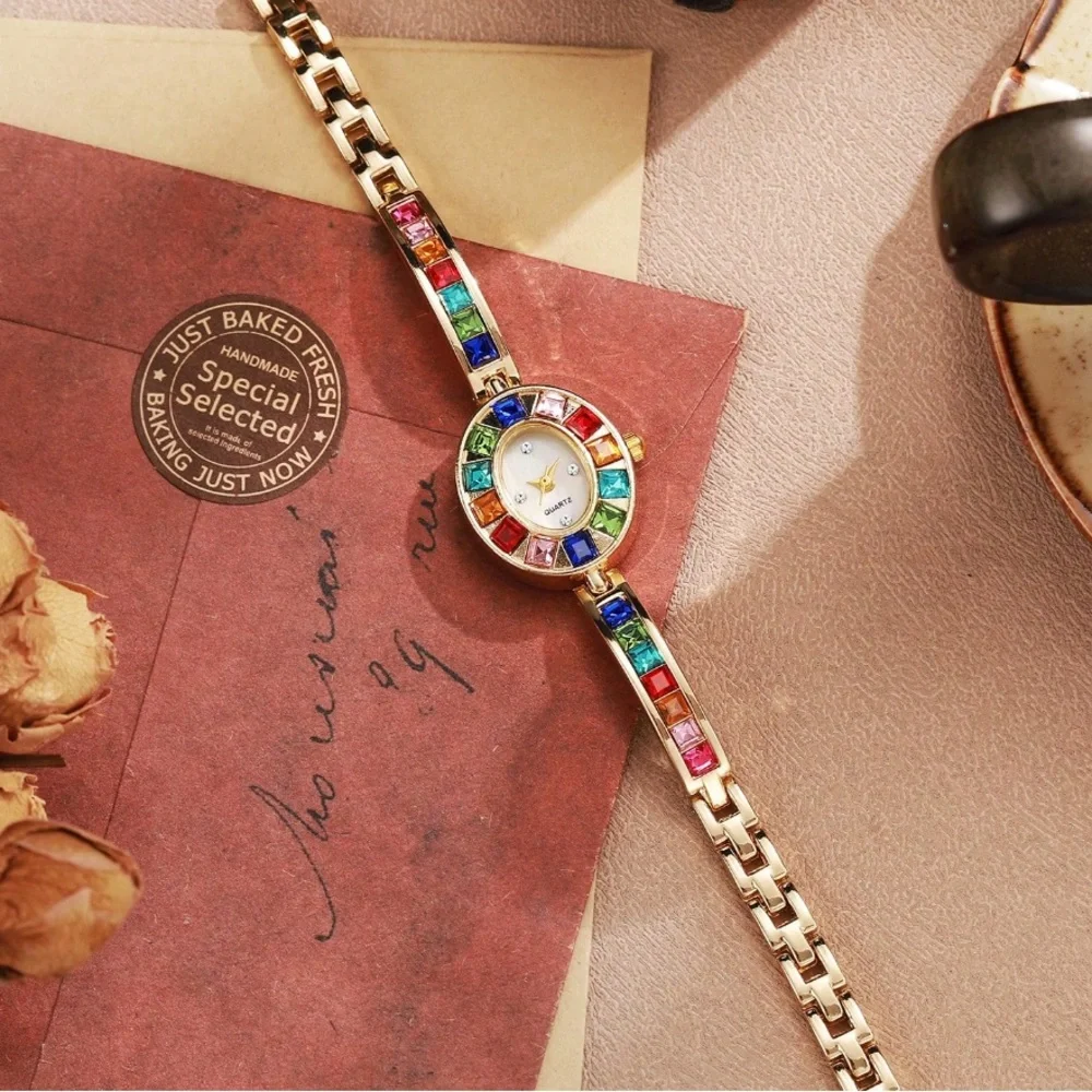 🆕 Gemstone Quartz Bracelet Watch
